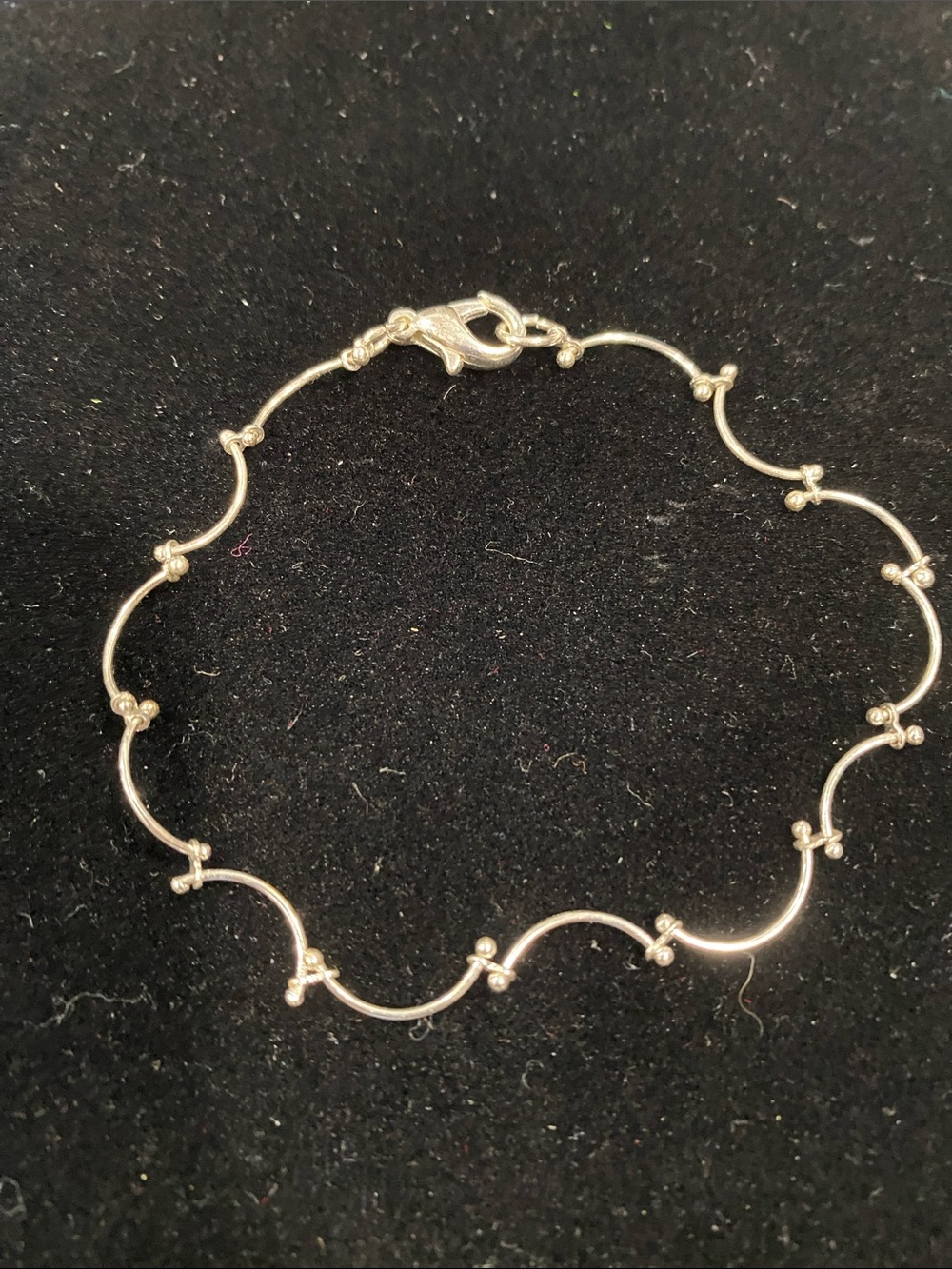 Delicate Silver Wave Link Bracelet